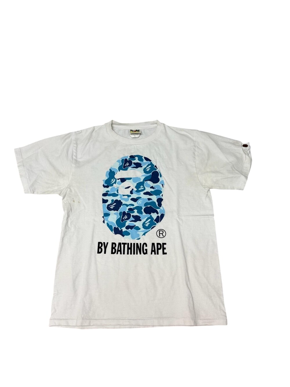 A Bathing Ape Shirt Mens Medium White Blue Camo Ape Head Graphic Tee Streetwear